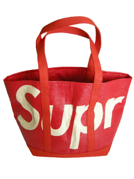 2020SS/Supreme/シュプリーム/Raffia Tote BAG/ラフィアトートバッグ/ストロー/麦わら素材/20SS/春夏/レッド/赤/メンズ/レディース