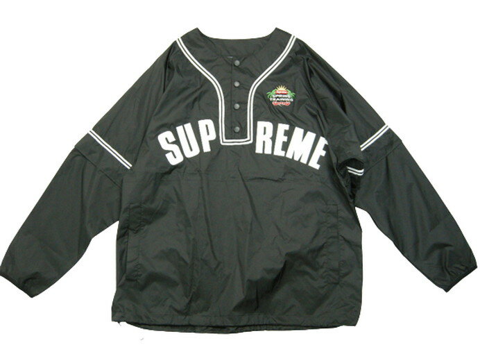 シュプリーム 2022SS/Supreme/シュプリーム/Snap-Off Sleeve L/S Baseball Top/スナップ オフ スリーブ エルエス ベースボールトップ/ベースボールシャツ/ナイロンジャケット/ナイロンパーカー/トラックジャケット/22SS/SS22/春夏/ブラック/メンズ/サイズM/L