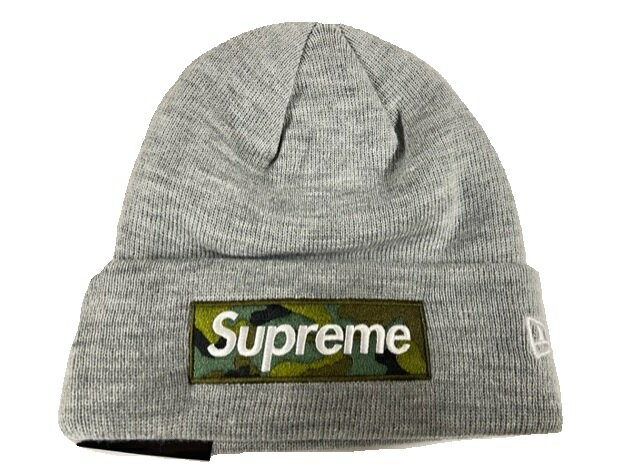 2023AW/Supreme x New Era Box Logo Beanie/ニューエラ ボックスロゴ ビーニー/シュプリーム ニットキャップ ニット帽子 ニットCAP/NewEra/23FW/秋冬/へザーグレー/Heather Gray/メンズ/レディース/迷彩/カモフラージュ