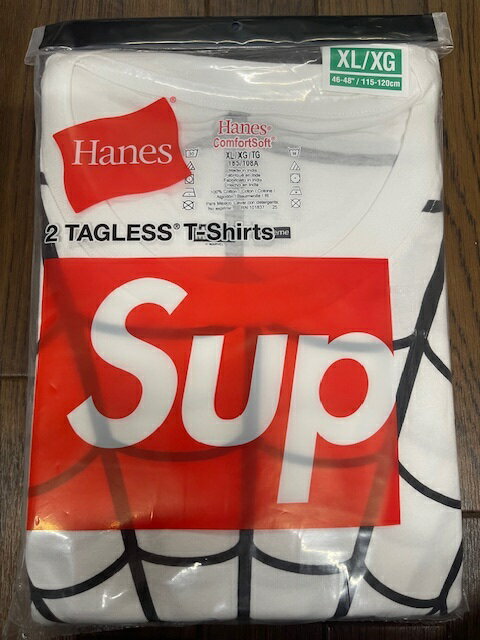 Rakuten - 2026SS/Supreme/シュプリーム/Hanes Spider-Man Tagless Tees 2PACK/ヘインズ スパイダーマン タグレス Tシャツ/Tee/半袖カットソー/mini box logoホワイト/白/WHITE/サイズXL