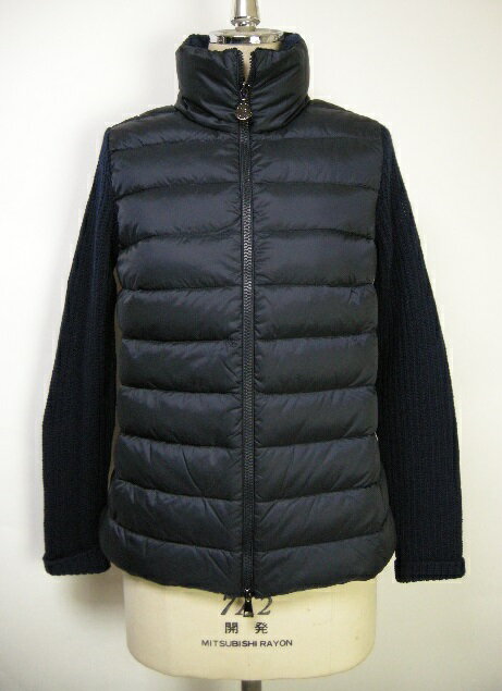 【MONCLER/モンクレール/カシミヤウールニット切替ダウンジャケット/カーディガン/093 94701 00 94698】【レディース】【2015-2016AW秋冬742/ダークネイビー系/WOOL/ライトダウン/セーター/カシミア】【サイズS,M,L】