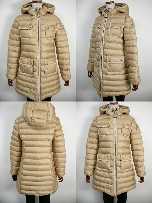 【MONCLER/モンクレール/NUAGES/ヌアジェス】【キッズ14Aサイズ(大人女性可)】【KIDS/キッズ/ガール/子供】【2017-2018AW/秋冬/フード付きダウンコート/ダウンパーカー/ロング/コート】【221/ベージュ】【サイズ14A (レディース0-1相当)】