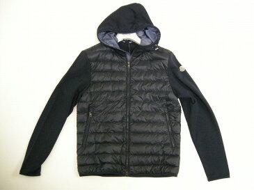 【MONCLER/モンクレール/スウェット切替フード付きダウンパーカー/ダウンジャケット/軽量/DOWN VEST/ライトダウン/スエット】【778/ダークネイビー系(黒に近い濃紺)】【メンズ/男性用】【2016年春夏16S/S SS】【091-84011-00-80948】【サイズL】