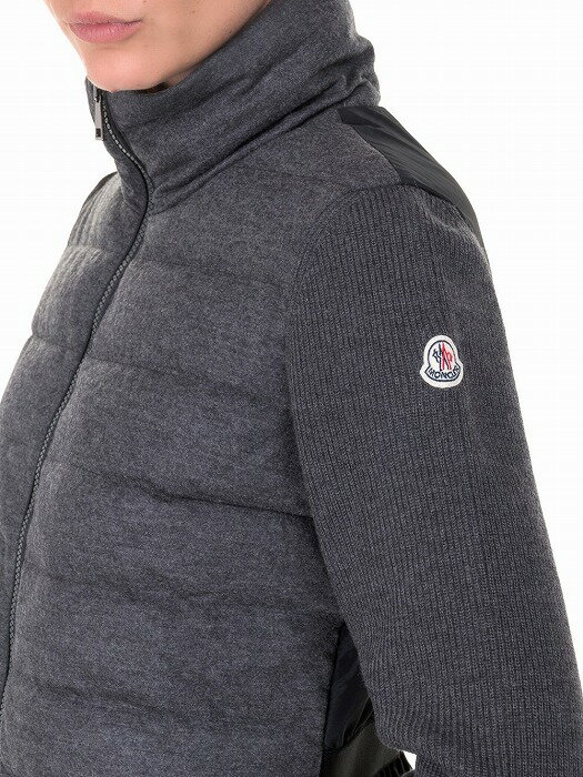 【MONCLER/モンクレール/フリルxニットxウールダウンジャケット】【レディース】【2016-2017AW秋冬/カーディガン/軽量ダウン/ライトダウン/ダウンカーディガン/989/ダークグレー系/WOOL/サイズL/093-94766-98142】