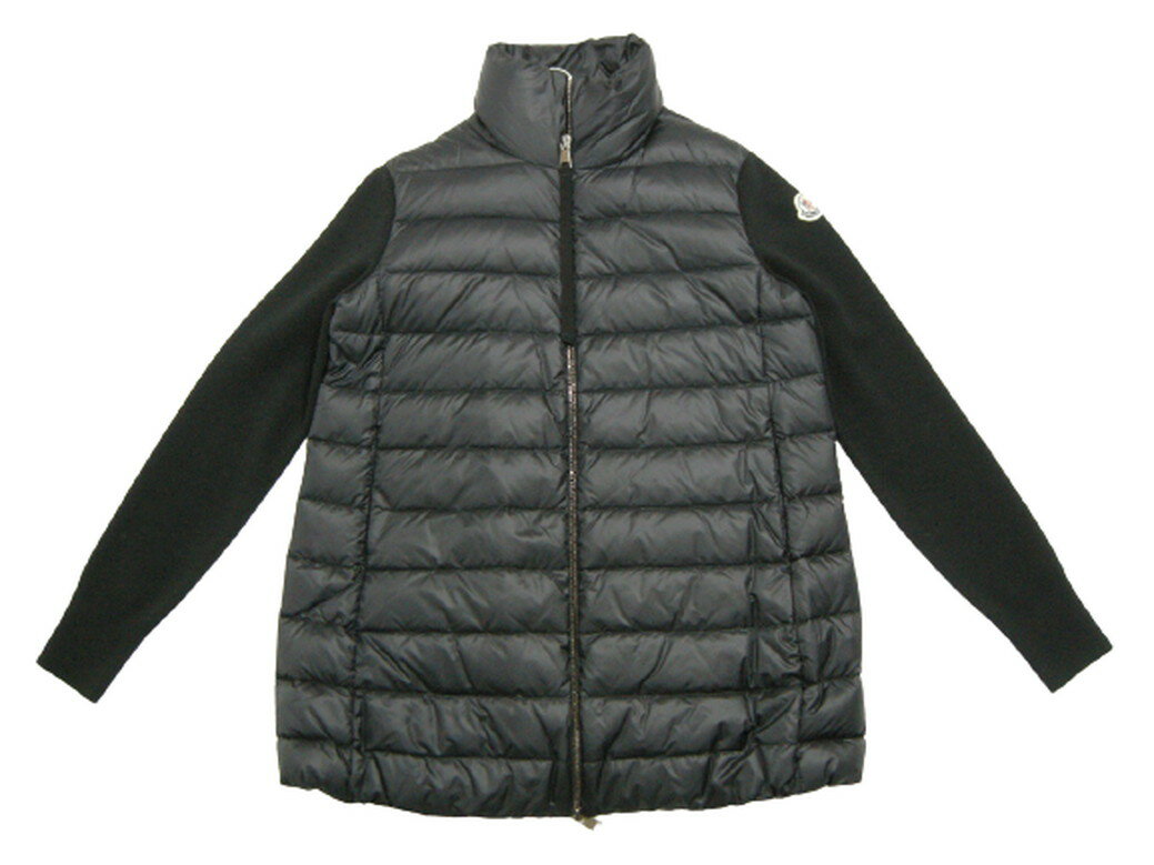 【MONCLER/モンクレール/CARDIGAN TRICOT/ニットダウンコート/ニットダウンジャケット/ライトダウンジャケット/ダウンカーディガン/ニット切替ダウン/レディース/2020-2021AW/秋冬/999/ブラック/黒/9B512-00-A9018/サイズXS/S/M】