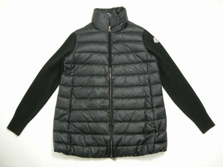 【MONCLER/モンクレール/CARDIGAN TRICOT/ニットダウンコート/ニットダウンジャケット/ライトダウンジャケット/ダウンカーディガン/ニット切替ダウン/レディース/2020-2021AW/秋冬/999/ブラック/黒/9B512-00-A9018/サイズXS/S/M】