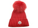【MONCLER/モンクレール/BERRETTO/フォックスファーボンボン付きニットキャップ/ニット帽/ぼんぼん/ニットCAP/ぽんぽん付き/ポンポン付き/レデ...