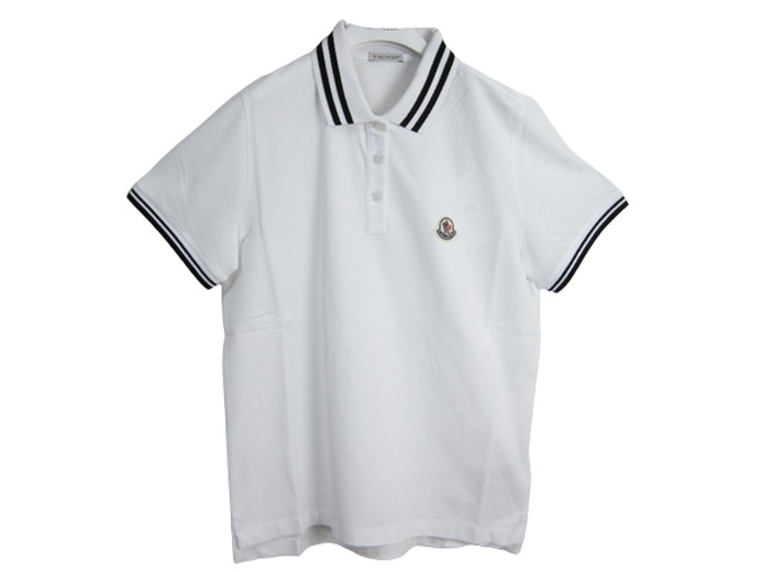 【MONCLER/モンクレール/SS POLO/ポロシャツ/POLO SHIRT/鹿の子 Tシャツ/TEE/半袖/カットソー/レディース/2022SS/春夏/001/ホワイト/白/サイズS/M/L/093-8A00005-84720】