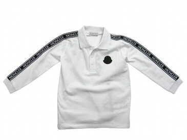 MONCLER/モンクレール/MAGLIA POLO MANICA L/スリーブロゴ長袖ポロシャツ/鹿の子長袖TシャツロンT/長袖カットソー/ベビーサイズ12/18 18/24 2A キッズ3A (1才-3才サイズ)2020-2021AW/秋冬/002/ホワイト/白/ベビー/BABY/KIDS/子供/ガール/女の子/ボーイ/男の子/8B710-20-8496F