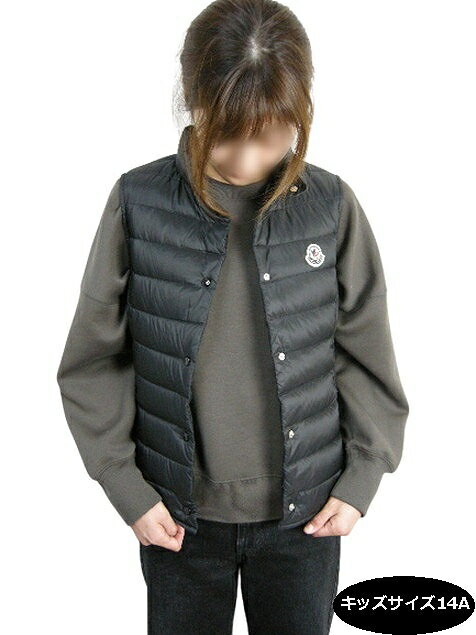 MONCLER/モンクレール/LIANE GILET/リアン/リアンヌ/ライトダウンベスト/ジレ/DOWN VEST/キッズサイズ14A (大人着用可)KIDS/子供/2022SS/春夏/999/ブラック/黒/キッズサイズ14A (レディースS相当) 1