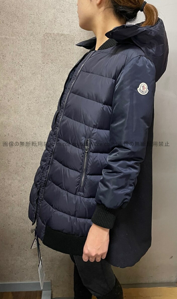 【MONCLER/モンクレール/BLOIS/ブロイス】【キッズ12Aサイズ(大人女性可)】【KIDS/キッズ/ガール/子供】【2017-2018AW/秋冬/フードダウンコート/ダウンジャケット/異素材ウールコート/742/ダークネイビー/サイズ12A (レディースT00-T0相当)】