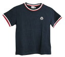 【MONCLER/モンクレール/SS T-SHIRT/ワッペンロゴTシャツ/半袖TEE/カットソー/リンガーT/キッズサイズ8A (130cm 8才前後サイズ)...