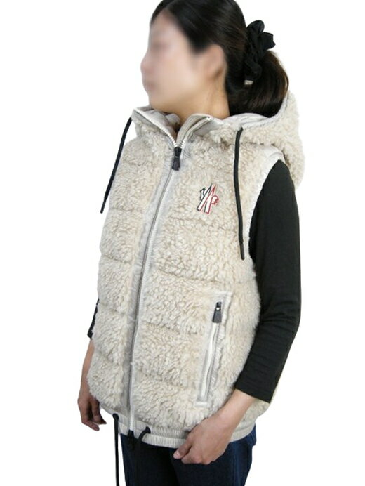 モンクレール ベスト レディース 【MONCLER/モンクレール/GRENOBLE/グルノーブル/TEDDY VEST/ダウンベスト/DOWN VEST/ダウンパーカーベスト/フリースダウン/テディーベスト/フリースベスト/ジレ/GILET/ボアベスト/レディース/2023-2024AW/秋冬/21G/ライトベージュ系/サイズM/8G00026-899A9】