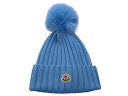 【MONCLER/モンクレール/BERRETTO/エコファーボンボン付きニットキャップ/ニット帽/ぼんぼん/ニットCAP/ぽんぽん付き/ポンポン付き/レディース...