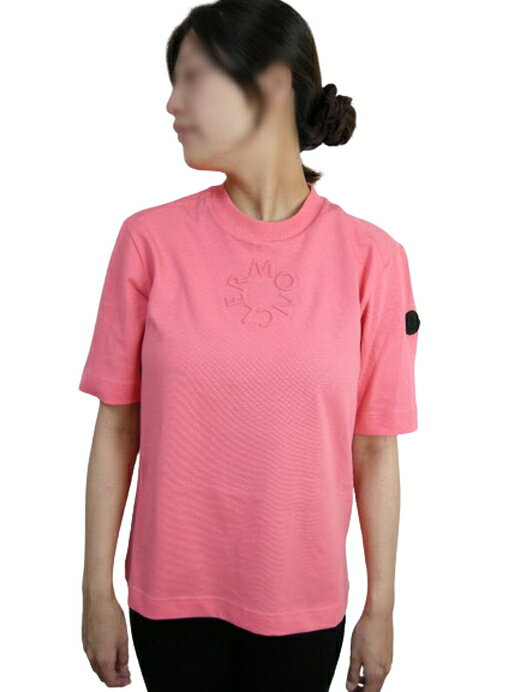 乐天商城 - 【MONCLER/モンクレール/SS T-SHIRT/エンボス加工Tシャツ/半袖Tシャツ/TEE/クルーネック/レディース/2024SS/春夏/416/ピンク系/桃色系/サイズXS/M/8C00002-89A17】
