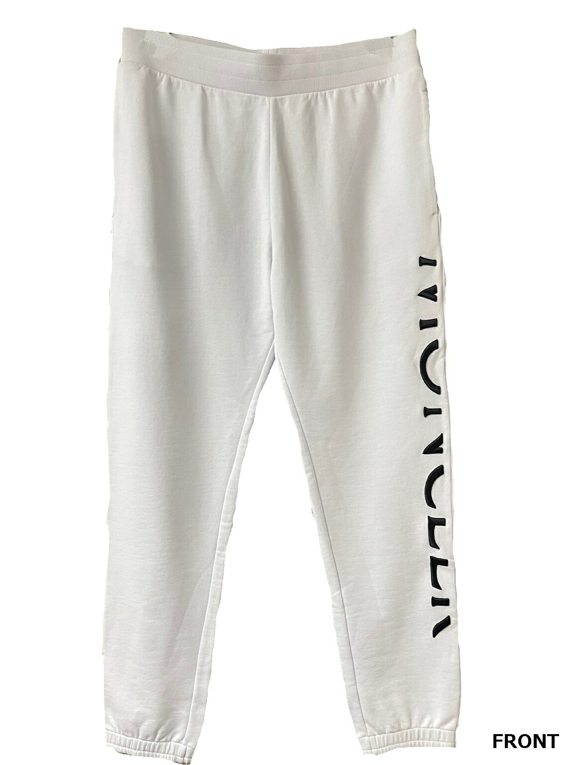 【MONCLER/モンクレール/SWEATPANTS/サイドロゴ刺繍 スウェットパンツ/スエットパンツ/トラックパンツ/ジョガーパンツ/メンズ/2021-2022AW/秋冬/001/ホワイト/白/サイズL/XL/8H00003 -809KR】