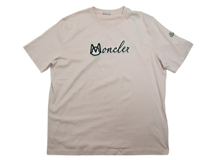 Rakuten - 【MONCLER/モンクレール/SS T-SHIRT/筆記体ロゴ/ワッペンロゴ付きTシャツ/TEE/カットソー/半袖Tシャツ/メンズ/2025SS/春夏/519/ピンクベージュ系/サイズXL】【K1-091-8C00011-89AJS】