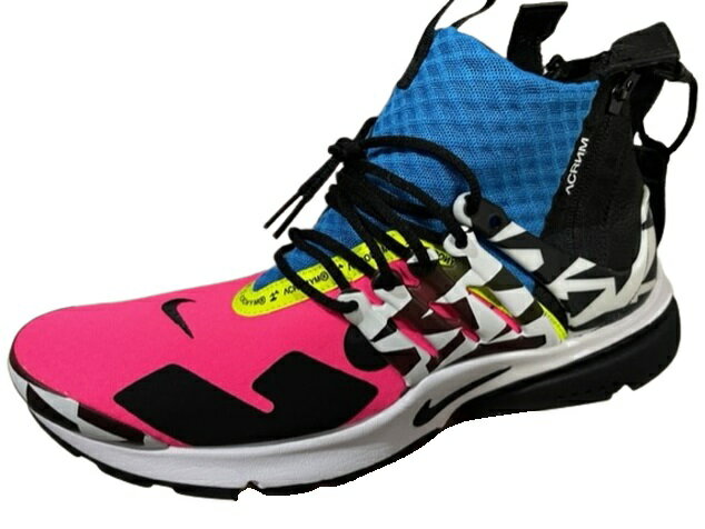 【NIKE AIR PRESTO MID / ACRONYM/ナイキ エアプレスト ミッド × アクロニウム/Racer Pink and Black and Photo Blue/レーサーピンク/フォトブルー/ホワイト/ブラック/AH7832-600/スニーカー/シューズ/メンズ/サイズUS10 (28cm) 】