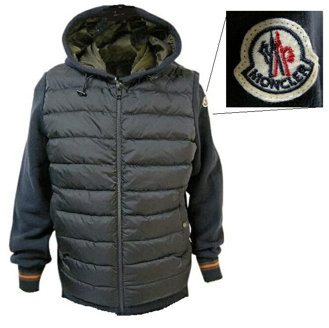 乐天商城 - 【MONCLER/モンクレール/レイヤード仕様スウェット切替フードダウンジャケット/メンズ/2017-2018AW/秋冬ダウンカーディガン/ライトダウンジャケット/ダウンパーカー/スウェットパーカー/スウェットダウン/スエット/773/ダークネイビー/サイズS】【84128-00-80972】
