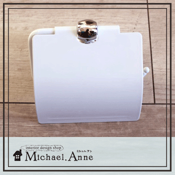 Michael.Anne 陶器&真鍮製 トイレットペーパーホルダーホワイトシリーズ（シルバー＆ホワイト）【MA-P-218351S】