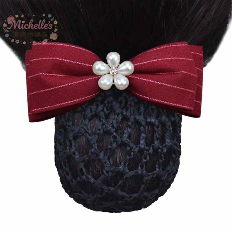 乐天商城 - 【楽天スーパーSALE】ヘアアクセサリー レディース 英国風 ビッグリボン ストライプ チェック柄 ホテル 銀行 看護師 飲食店 美容 制服 オフィス ビジネス フォーマル バレッタ ヘアクリップ 布製 上品 エレガント かわいい