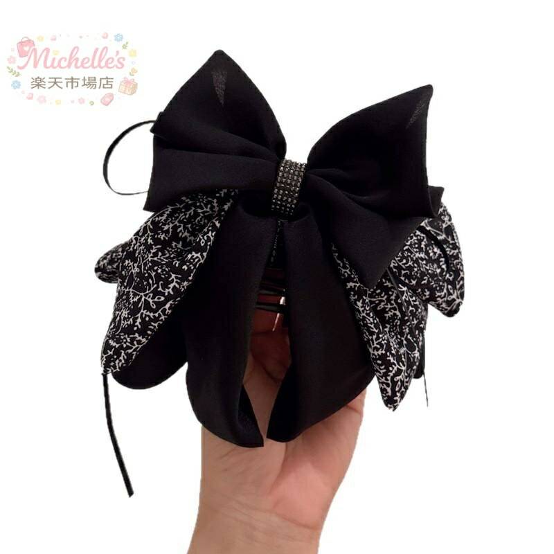 樂天商城 - ヘアアクセサリー レディース リボン 蝶々結び 上品 エレガント 華やか バンスクリップ 後頭部用 布製 韓国風 かわいい おしゃれ 普段使い お出かけ オフィス フォーマル 髪飾り