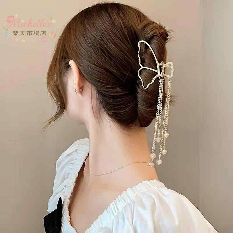 バンスクリップ レディース パール タッセル ゴールド 金属製 シャーククリップ ヘアアクセサリー 髪留め シンプル 上品 エレガント 高級感 普段使い オフィス カジュアル メーカー希望小売価格はメーカーサイトに基づいて掲載しています