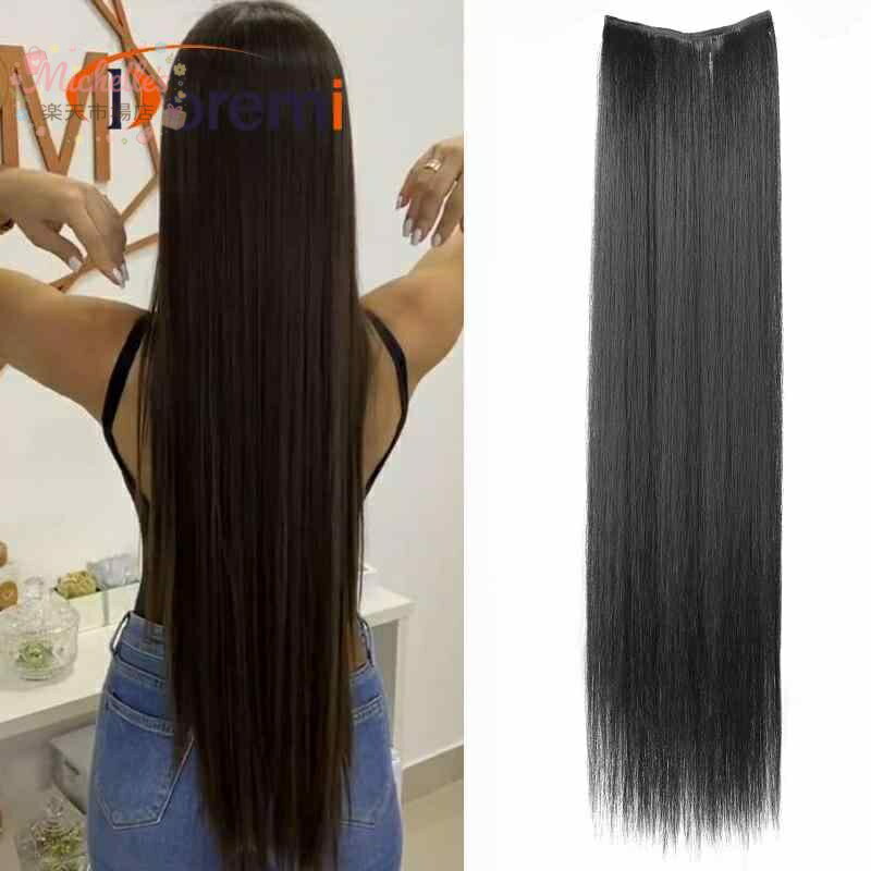 樂天商城 - エクステ レディース ロング ストレート ワンタッチ ヘアピース 付け毛 ウィッグ 人工毛 自然 超ロング セルフ 地毛に馴染む 普段使い コスプレ イメチェン
