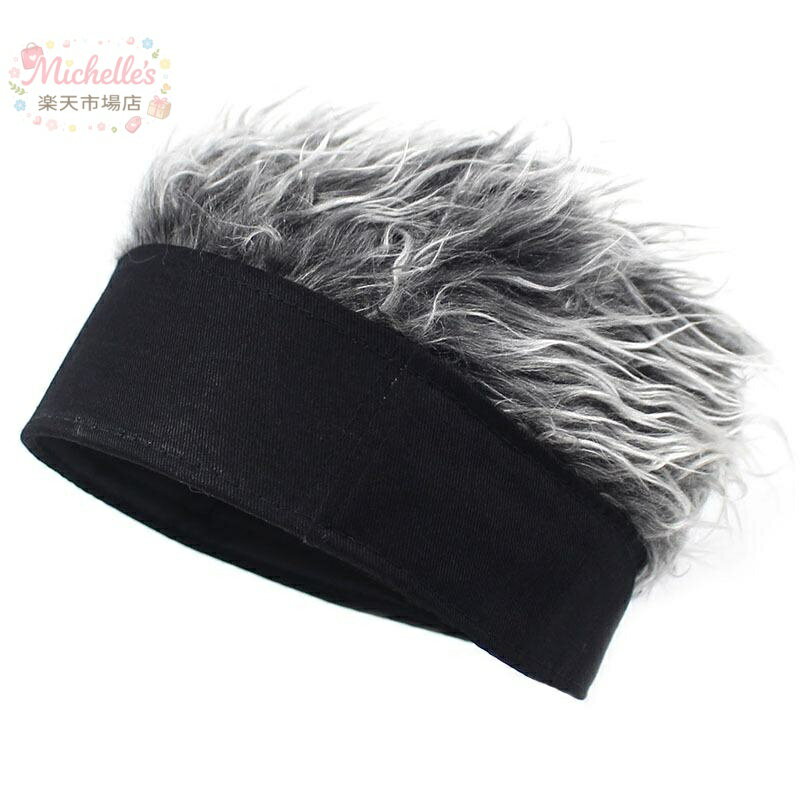 【楽天スーパーSALE】ロールキャップ メンズ ウィッグ付き ショートヘア フェイクヘア レトロ ヴィンテージ ヒップホップ ストリート おもしろ 仮装 イベント ツバなし クール 日よけ 通気性 防風 保温 サイズ調整 オールシ