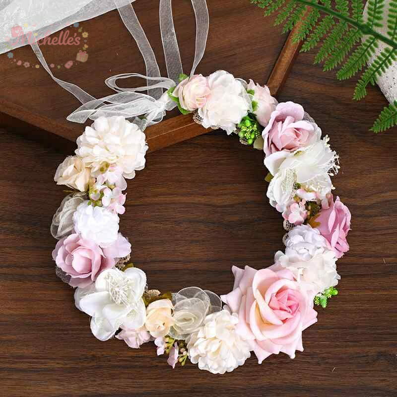 【楽天スーパーSALE】花冠 ヘッドバンド 造花 花柄 ヘアアクセサリー 森ガール 韓国風 ウェディング 新婦 スタジオ撮影 海辺 リゾート バカンス アクセサリー 布製 ファッション 手作り 秋 かわいい 旅行記念