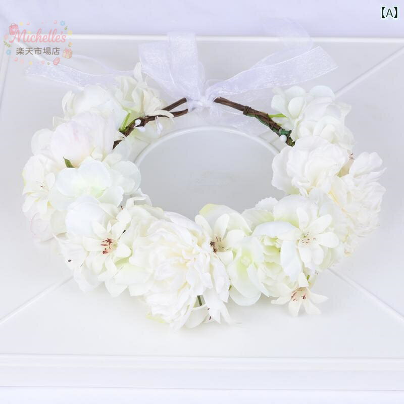 乐天商城 - 【楽天スーパーSALE】ヘアアクセサリー レディース ボヘミアン 牡丹 造花 フラワー ヘッドバンド 花冠 王冠 夏 ウェディング 観光 記念 かわいい おしゃれ 布製 花モチーフ