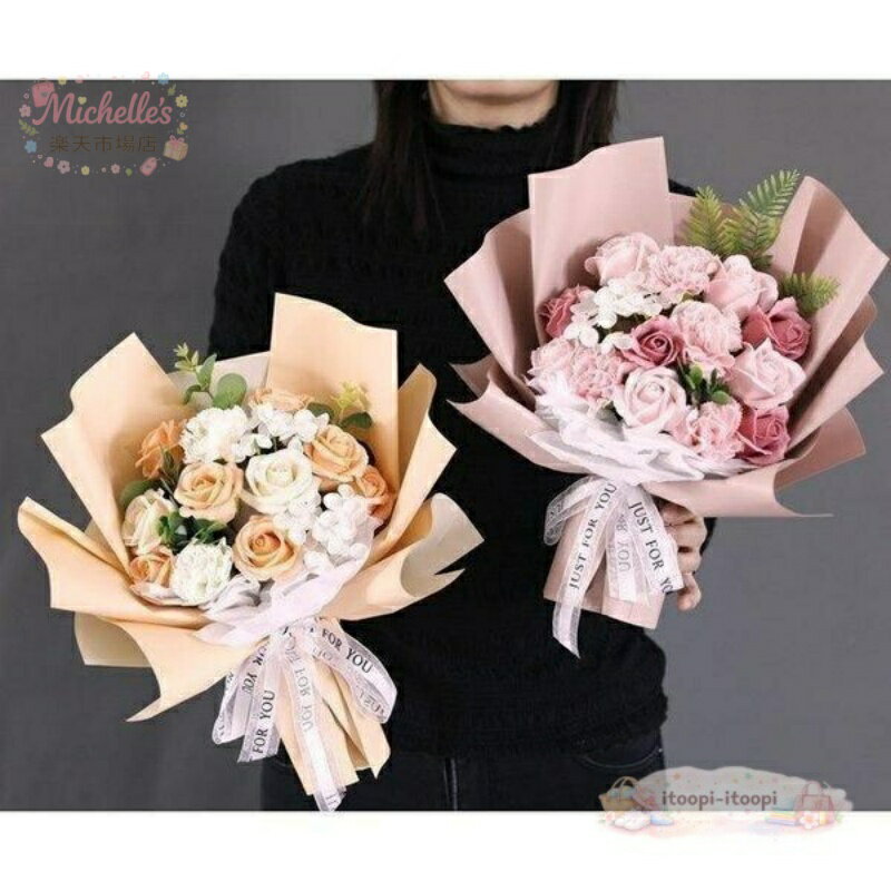樂天商城 - ソープフラワー花束花弁ブーケギフト石鹸のお花soapflowerボックス薔薇ひまわり向日葵ローズプレゼントお祝い花母の日