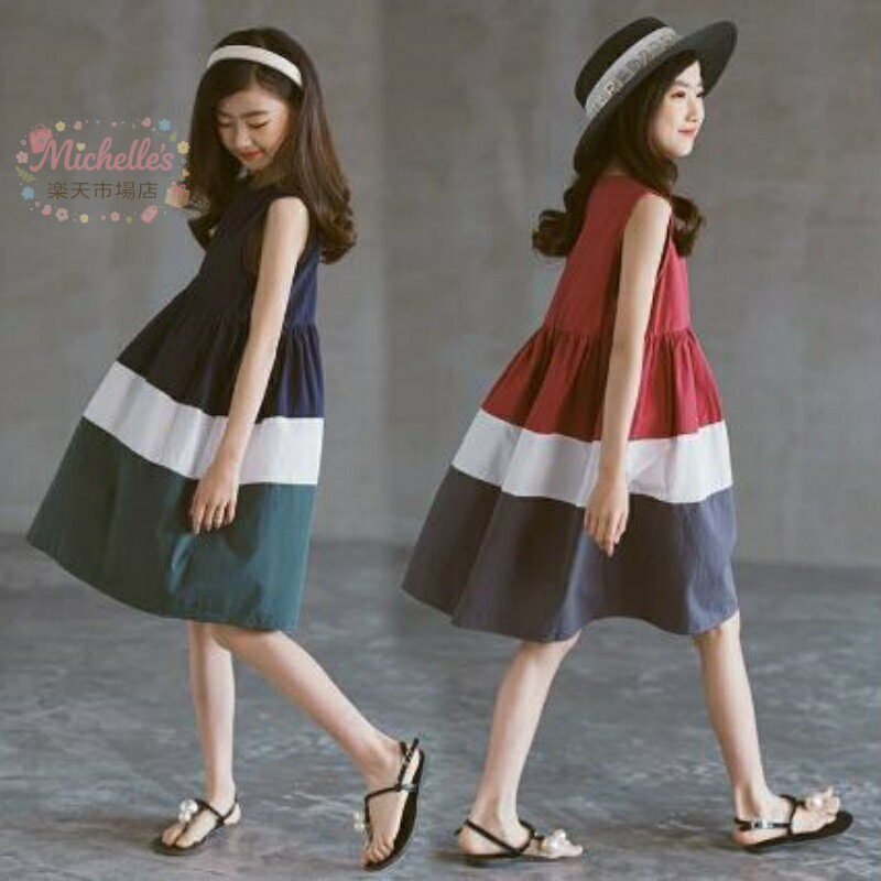 樂天商城 - 子どもワンピース 夏 ワンピ ノースリーブ 袖なし ひざ上丈 ショート ゆったり 子供服 キッズ ハイウエスト ナチュラル 女の子 タンクワンピース 子供ドレス こども 子ども 韓国ワンピース 姉妹 ワンピ 発表会 受験用 記念日 イベント 誕生日 旅行 夏服