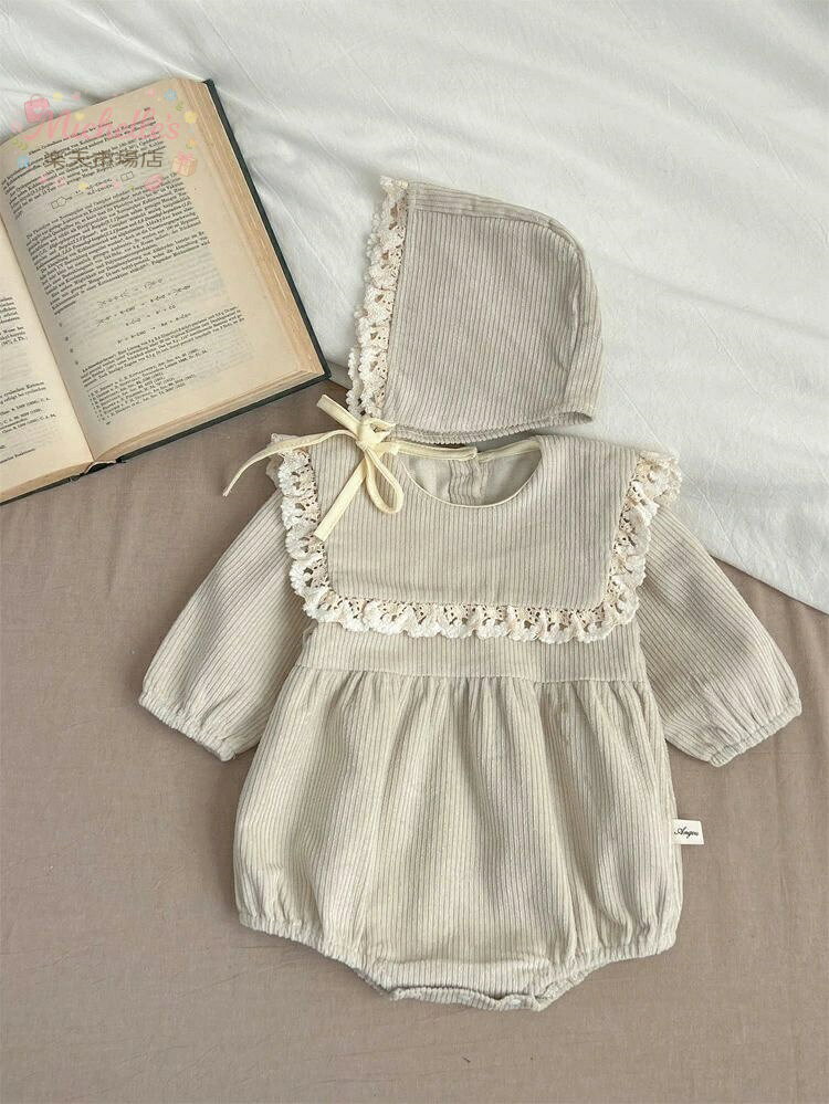 樂天商城 - ベビー セレモニードレス ベビー服 ロンパース 女の子 赤ちゃん 退院着 新生児 お宮参り キッズ カバーオール ボンネット付き ベビーウェア 出産祝い 2点セット 百日祝い お部屋着 子供 プレゼント ギフト ルームウエア 66cm 73cm 80cm 90cm 100cm