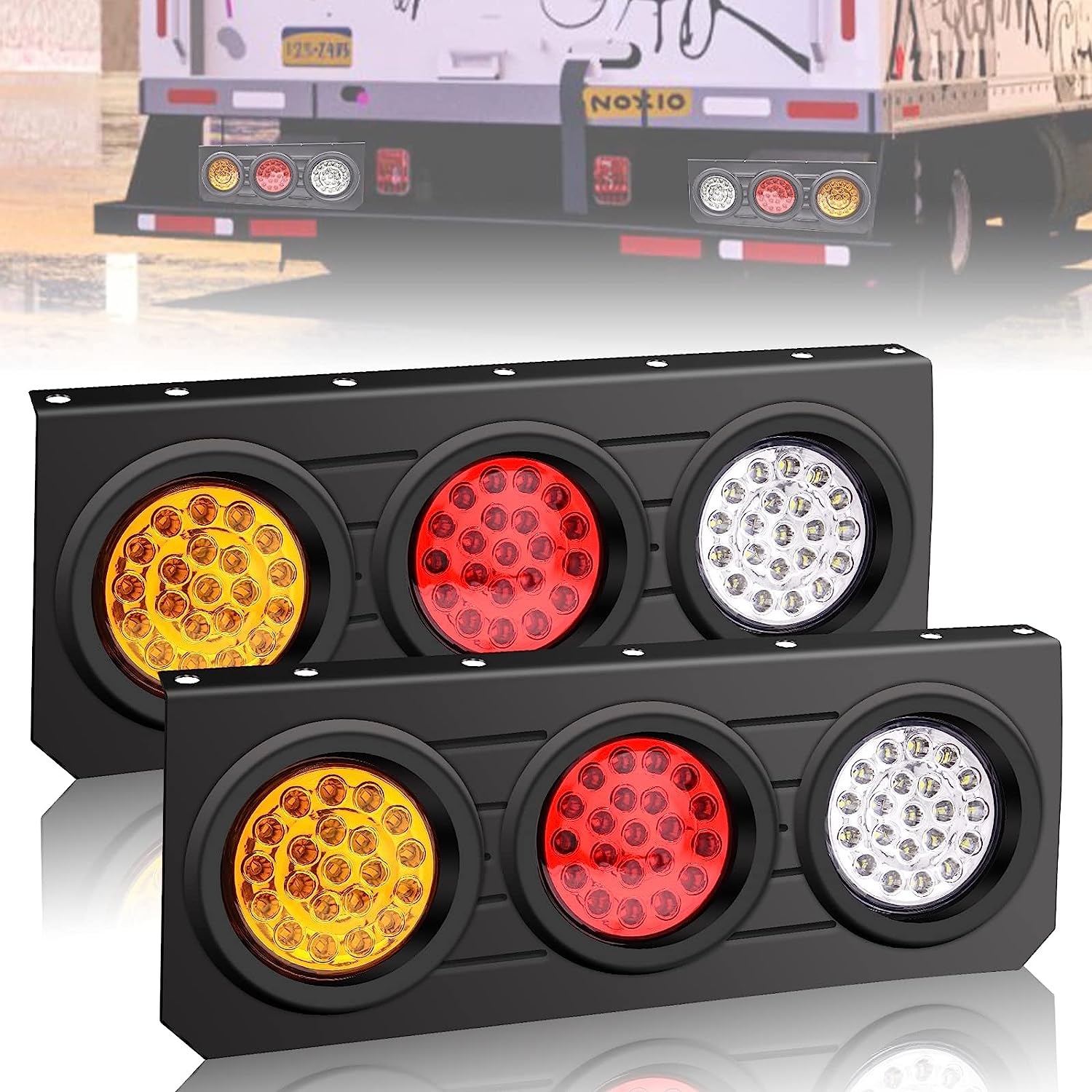 トラック テールランプ 12V/24V トレーラー LED テール ウインカー ブレーキ ライト 大型車用 高輝度 ..