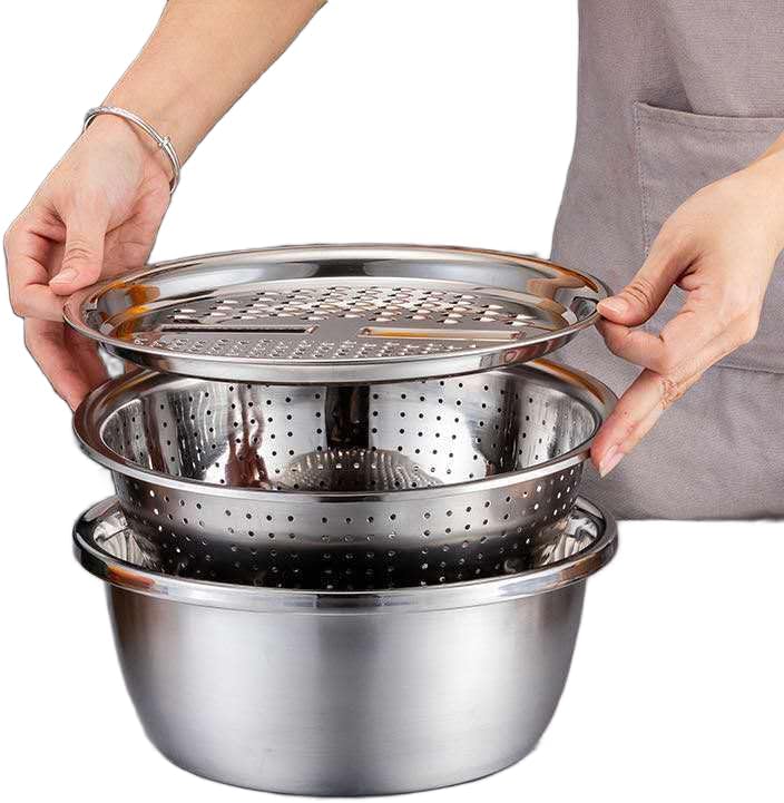 水切りかご 3点セット ボウル 水切りボール ざる 多機能水切り3点セット 水切り 千切りストレーナーボ..