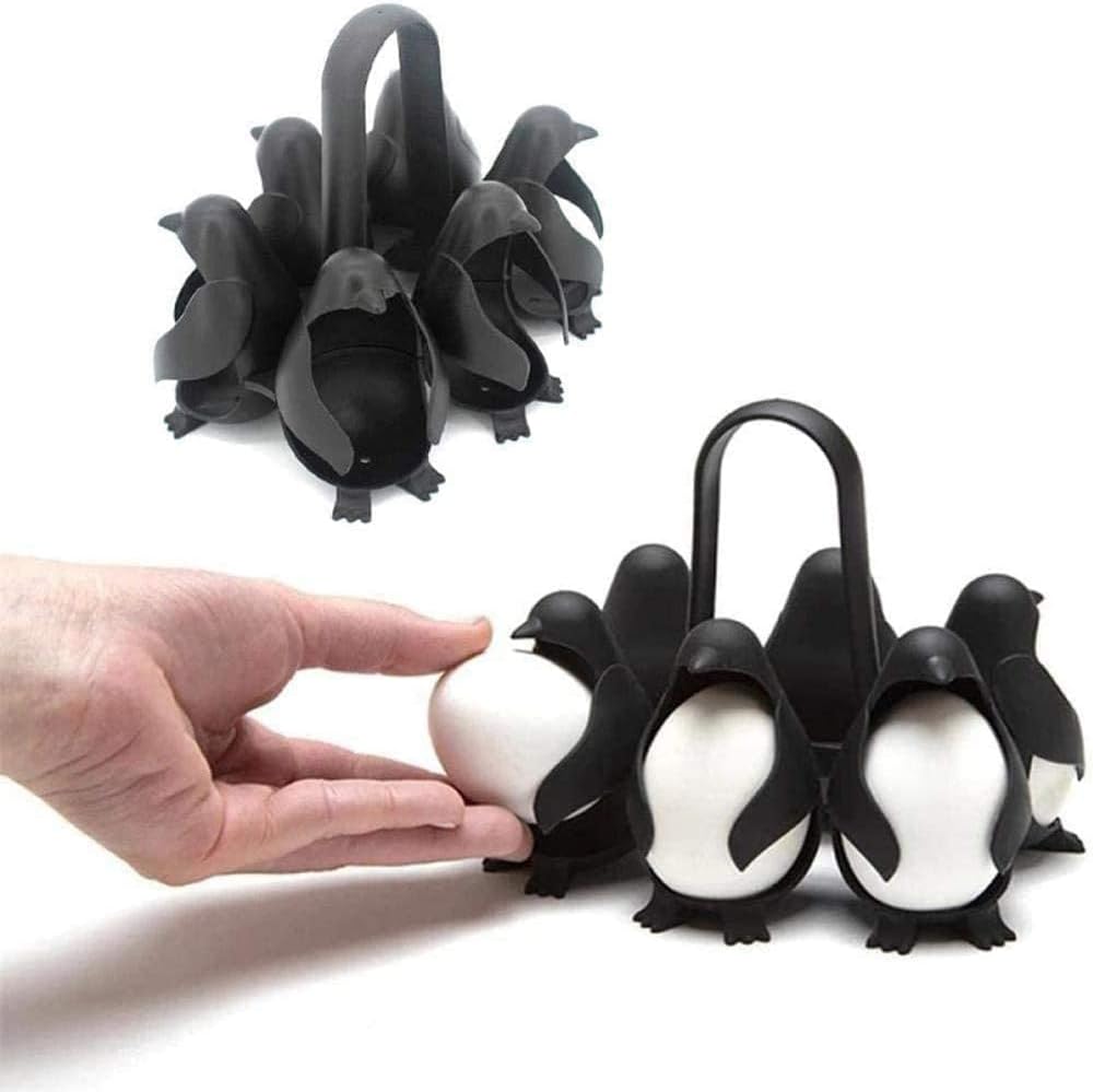 エッグボイラー 卵蒸し器 蒸気ラック たまご 卵蒸しスタンド エッグポーチャー ペンギン ゆで卵器 6ケ用