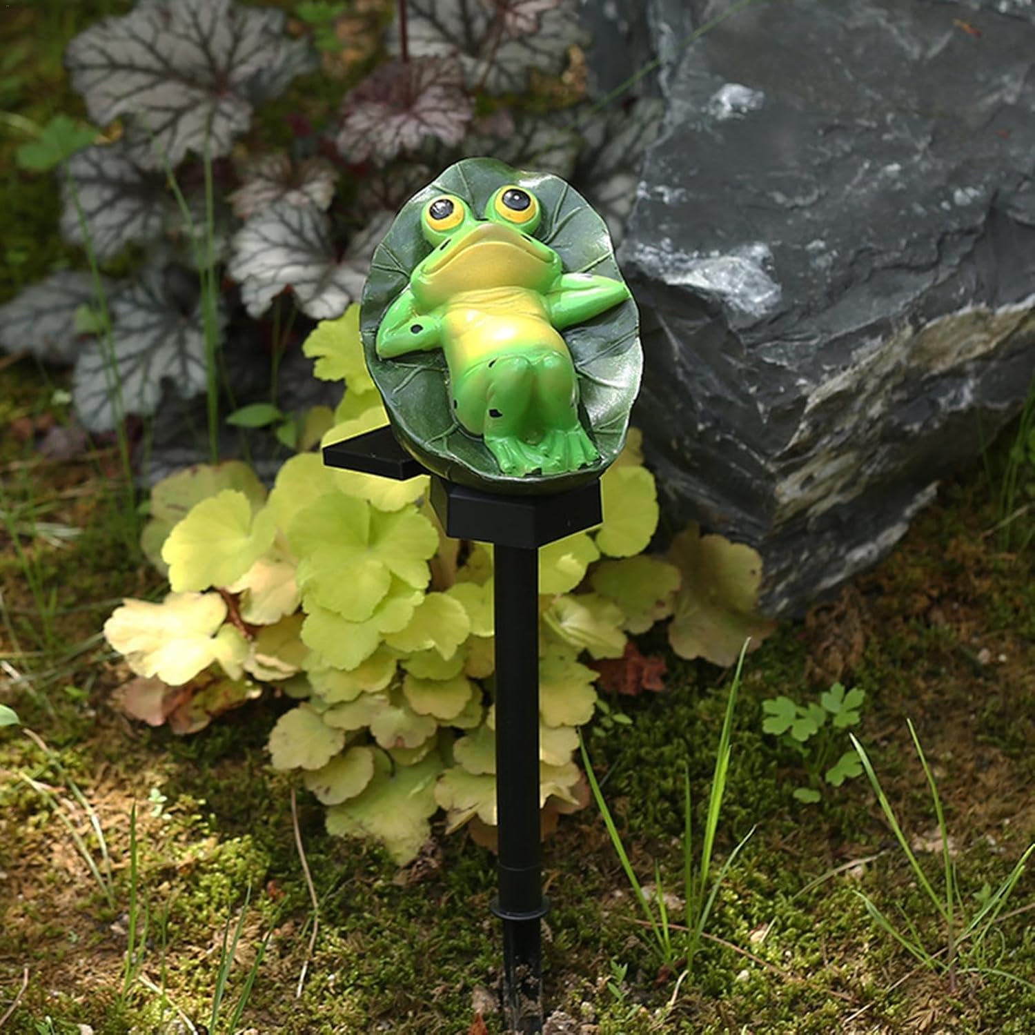 カエルソーラーライト屋外ガーデン 装飾ソーラーライト - カエル 庭の像ソーラーステークライト | 動物 装飾像屋外装飾ライト ソーラーガーデンカエルの装飾妖精 庭 アクセサリー