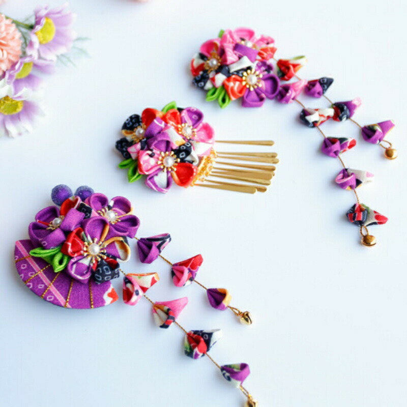 着物髪飾り 和装髪飾り 和装小物 卒業式髪飾り 成人式髪飾り 結婚式髪飾り 花 浴衣 女性 髪飾り 布製フリンジ 和風