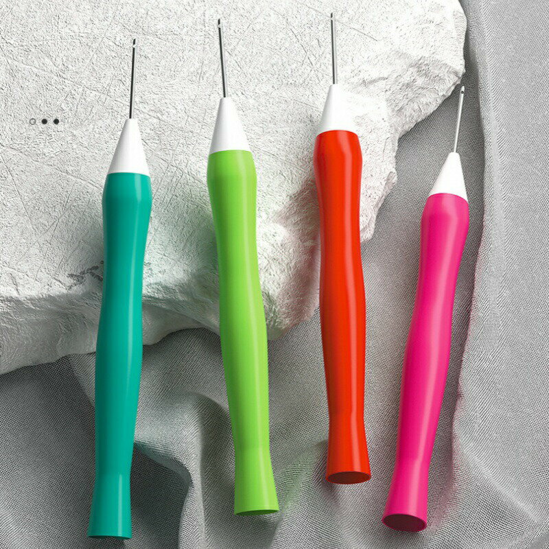 パンチニードル 刺繍キット パンチ針直径1.6、パンチ針は複数色あり、シンプルなABSパンチ刺繍針、ラン..