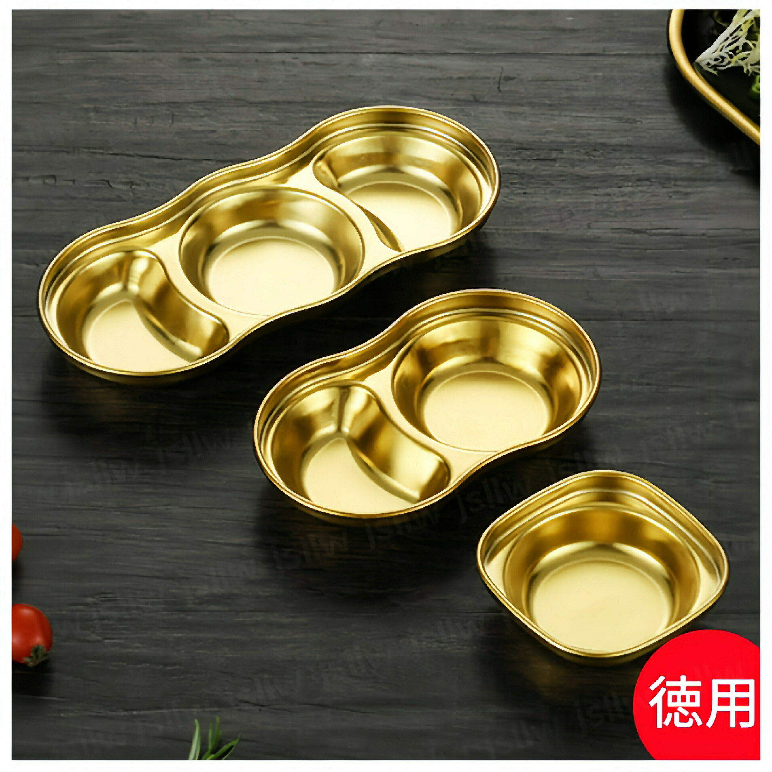 仕切皿 食器 小皿 ステンレス 2連3連4連 薬味皿 漬物 キムチ 醤油 調味料 スパイス 酢 ゴマ油 たれ タ..