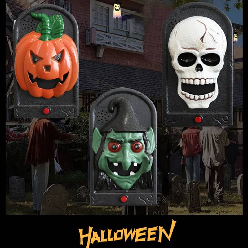ハロウィンドアベル 怖いホラー モデリング音 ドアベル 電池式 パーティー 怖いドアベル お化け アニメ..