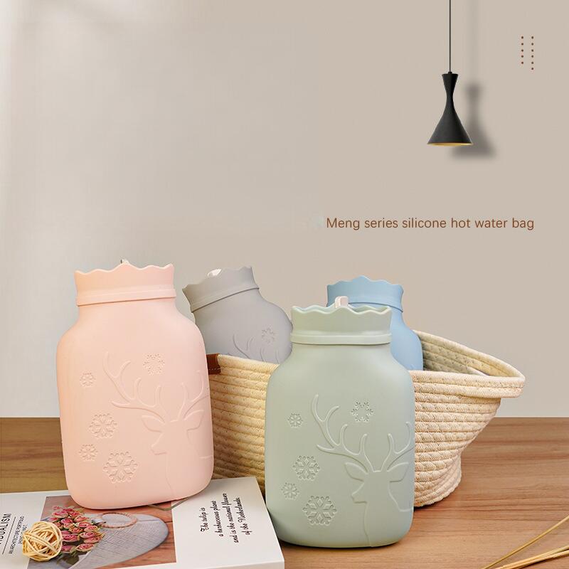 シリコン湯たんぽ 大容量 1.1L 電子レンジ専用 柔らかく洗える 電気不要 保温カバー付き 防爆仕様 防寒..