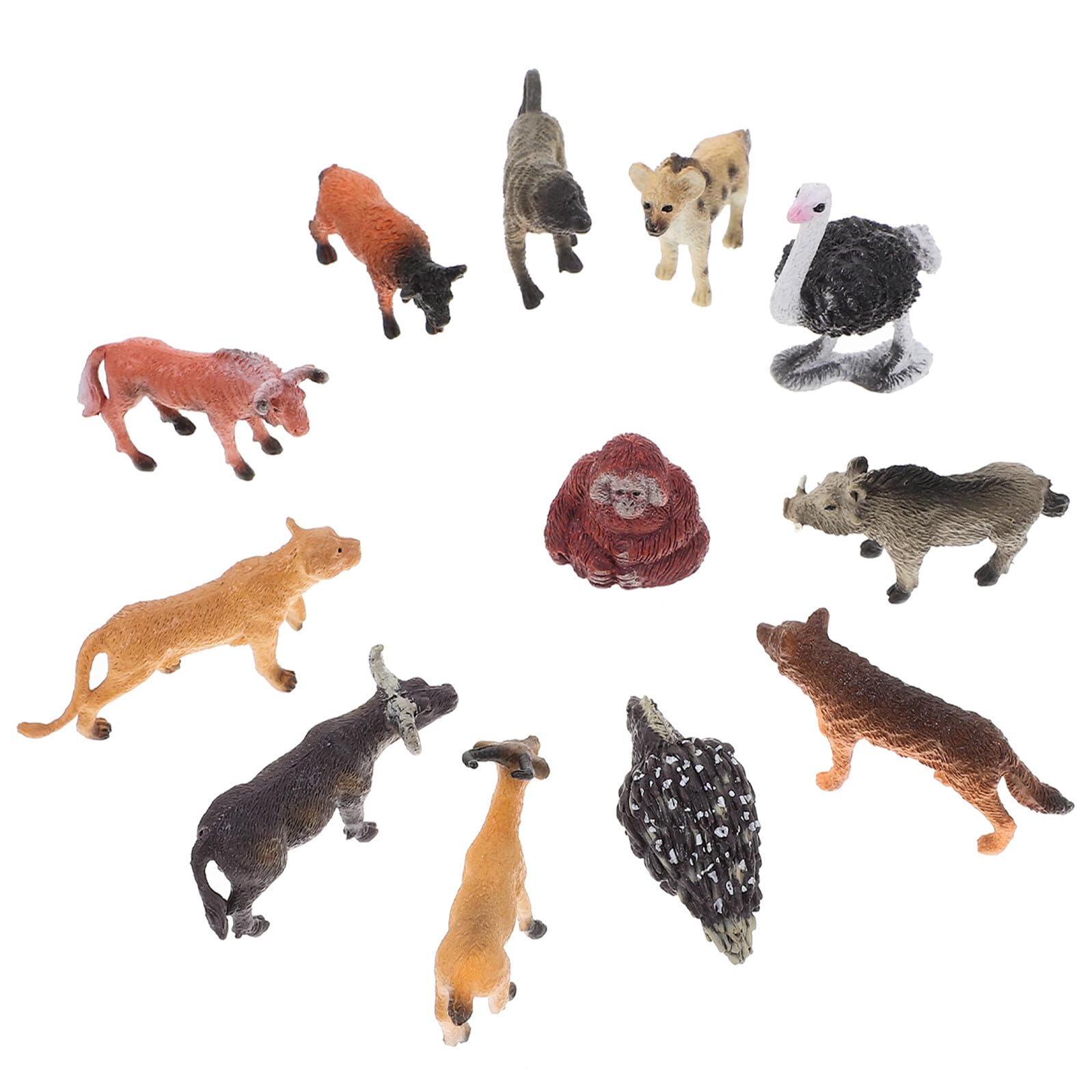 12個 迷你非洲野生動物モデル点 リアル仕上げ 教育用フィギュア デスクや部屋の装飾に 友達への にも適..