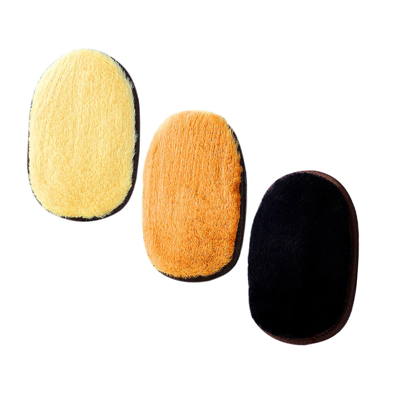 [] 靴磨き スポンジ 手袋 革製品用 ソフトポリッシュグローブ 3枚組 (黒+ベージュ+アイボリー) 加厚毛足 靴磨き手袋 レザークリーニング 家具お手入れ 鏡面仕上げ 綿毛素材