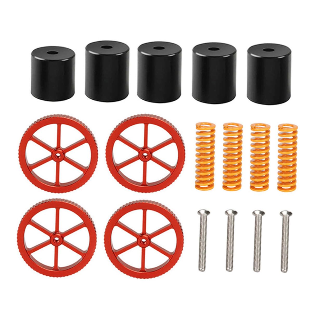 プリンター用キット シリコンレベリングカラム スプリング付き 手動ナット じゅう部品 モデル対応 ホットベッド安定化装置