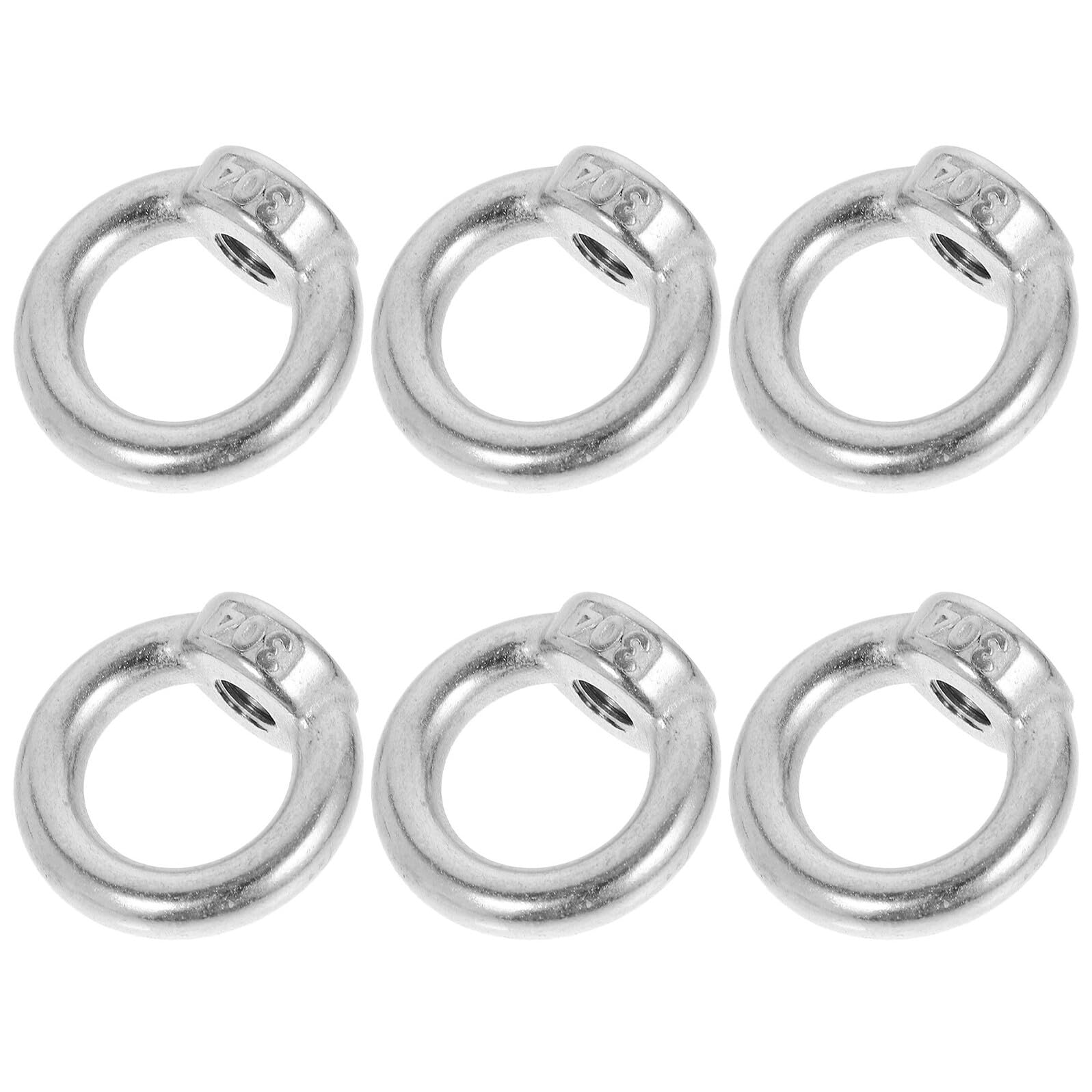 6個 ステンレス製リングナットねじ付き 耐食性高耐久吊り下げ用アイナット 船舶 カヤックアクセサリー..