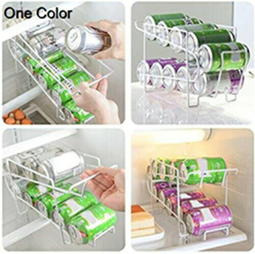 冷蔵庫収納棚 缶飲料収納ラック 可動式 ビール収納 缶ストッカー キッチン収納 省スペース ・ビール・..