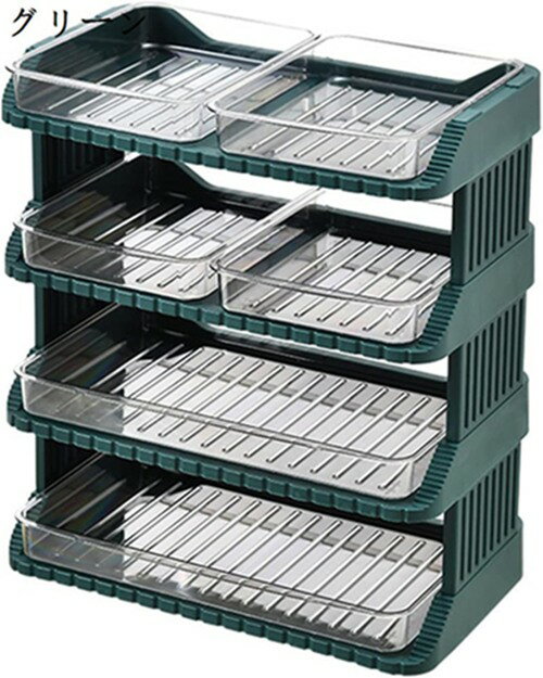 キッチンラック調味料棚 食材トレイ 食材トレー 食材タッパー 台所 調味 調理 皿置き棚キッチン 収納ト..