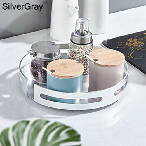 調味料収納トレイ360回転式キッチン収納トレー省スペース丸型調味料ラック金属卓上回転トレー直径20/25..